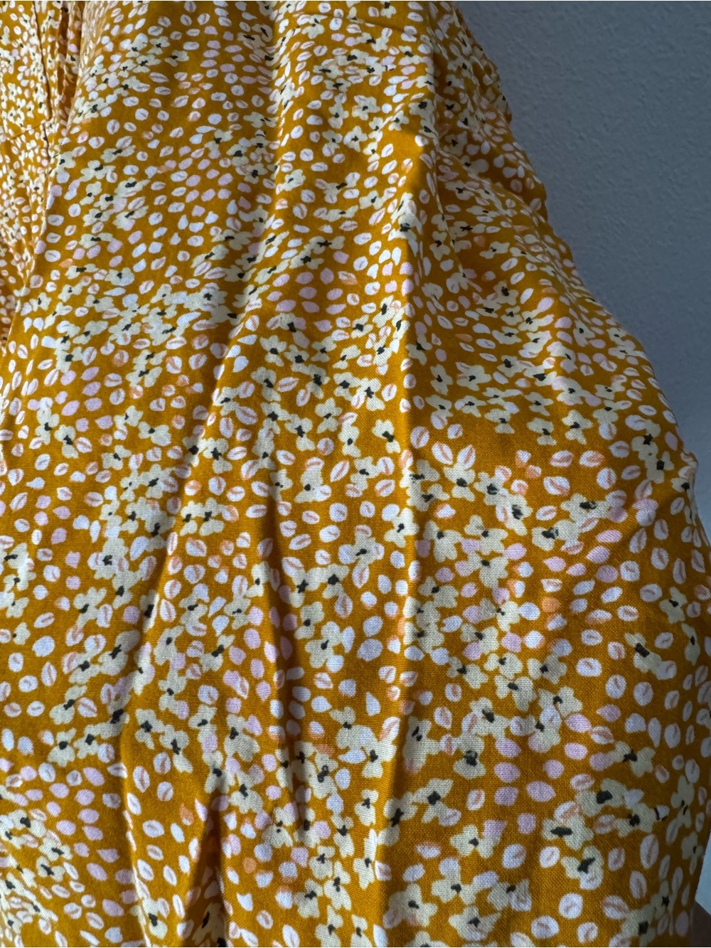 Cottagecore Mustard Yellow Floral Pintuck Blouse 3X Croft & Barrow - Picture 5 of 13